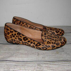 clarks indigo leopard print flats calf hair 8